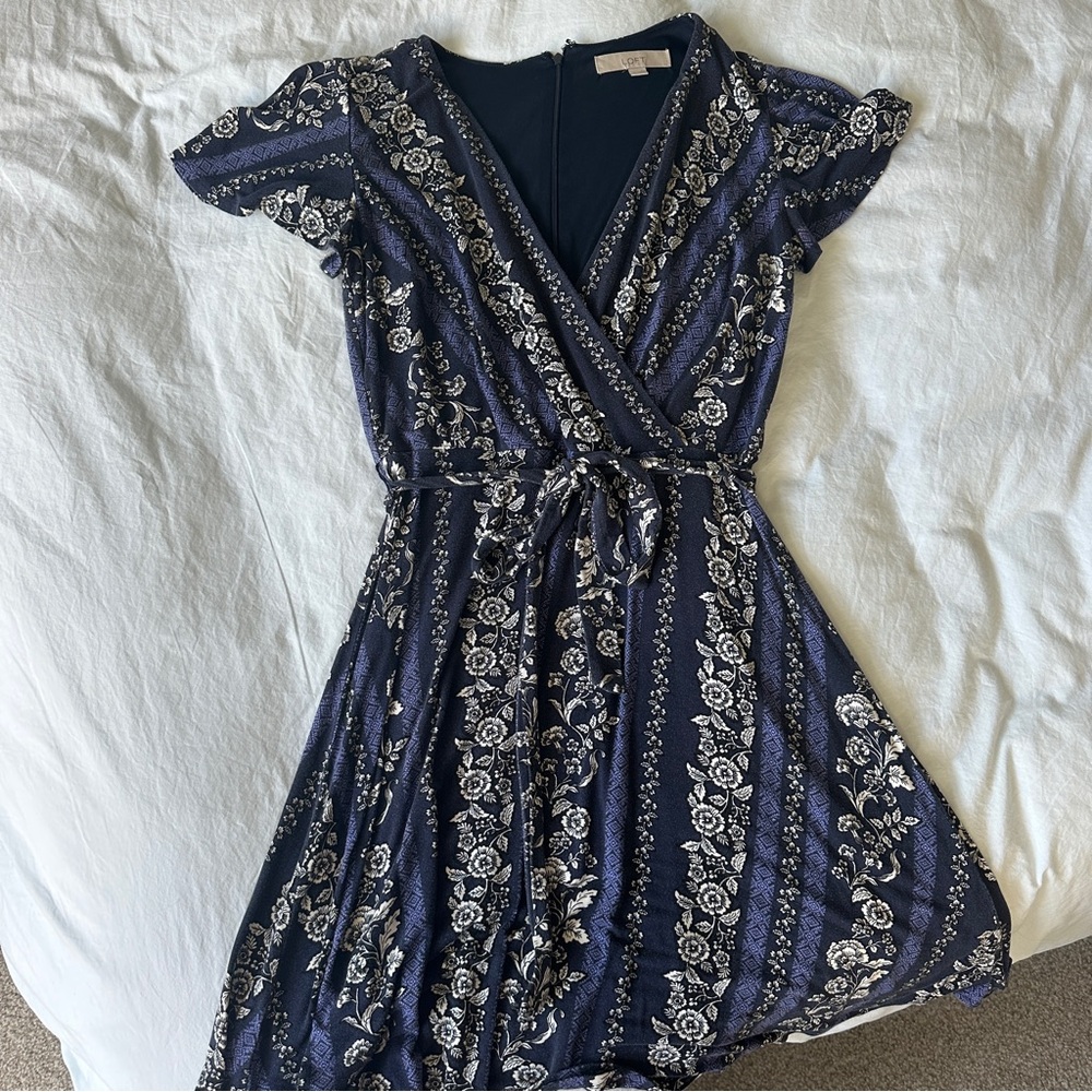 Navy Loft Wrap Dress